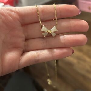 Kendra Scott Gold and White Bow Necklace